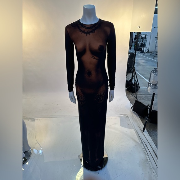 JEAN PAUL GAULTIER
Printed Long Sleeve High Neck Dress in Brown - Picture 3 of 5